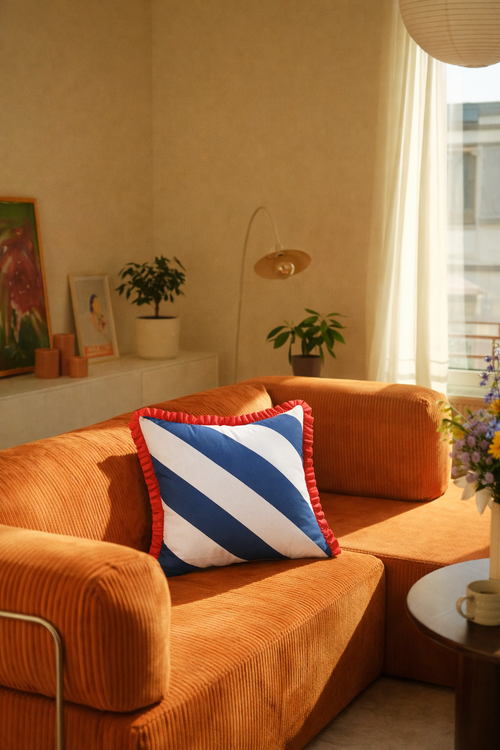 Housse De Coussin Décoratif Happy Stripes - Multicolore