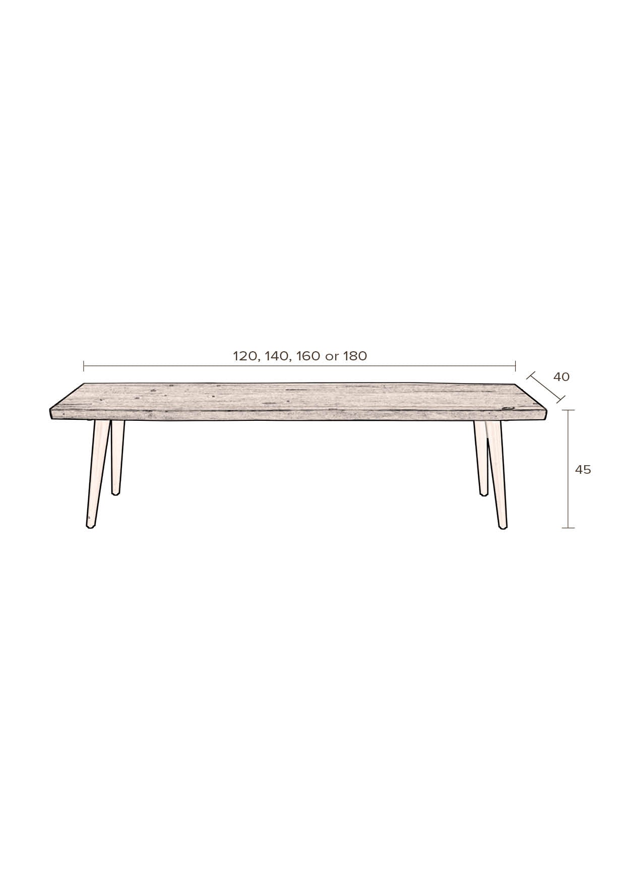 Alagon - Bench - Wood - Walnut/Brown