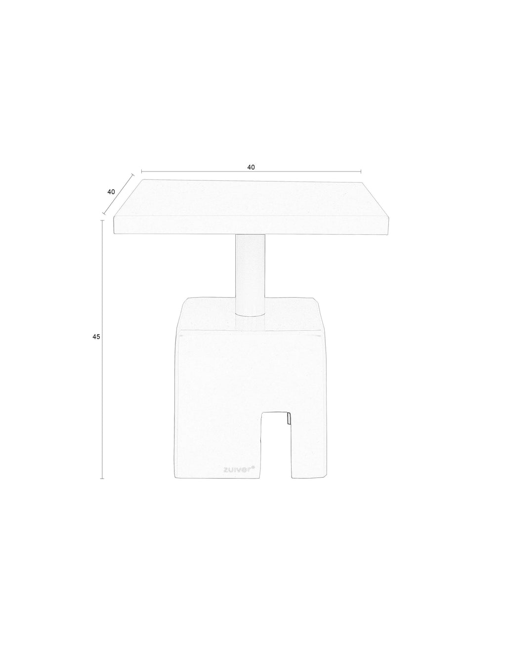Chubby - Side Table - Iron - Stone Green
