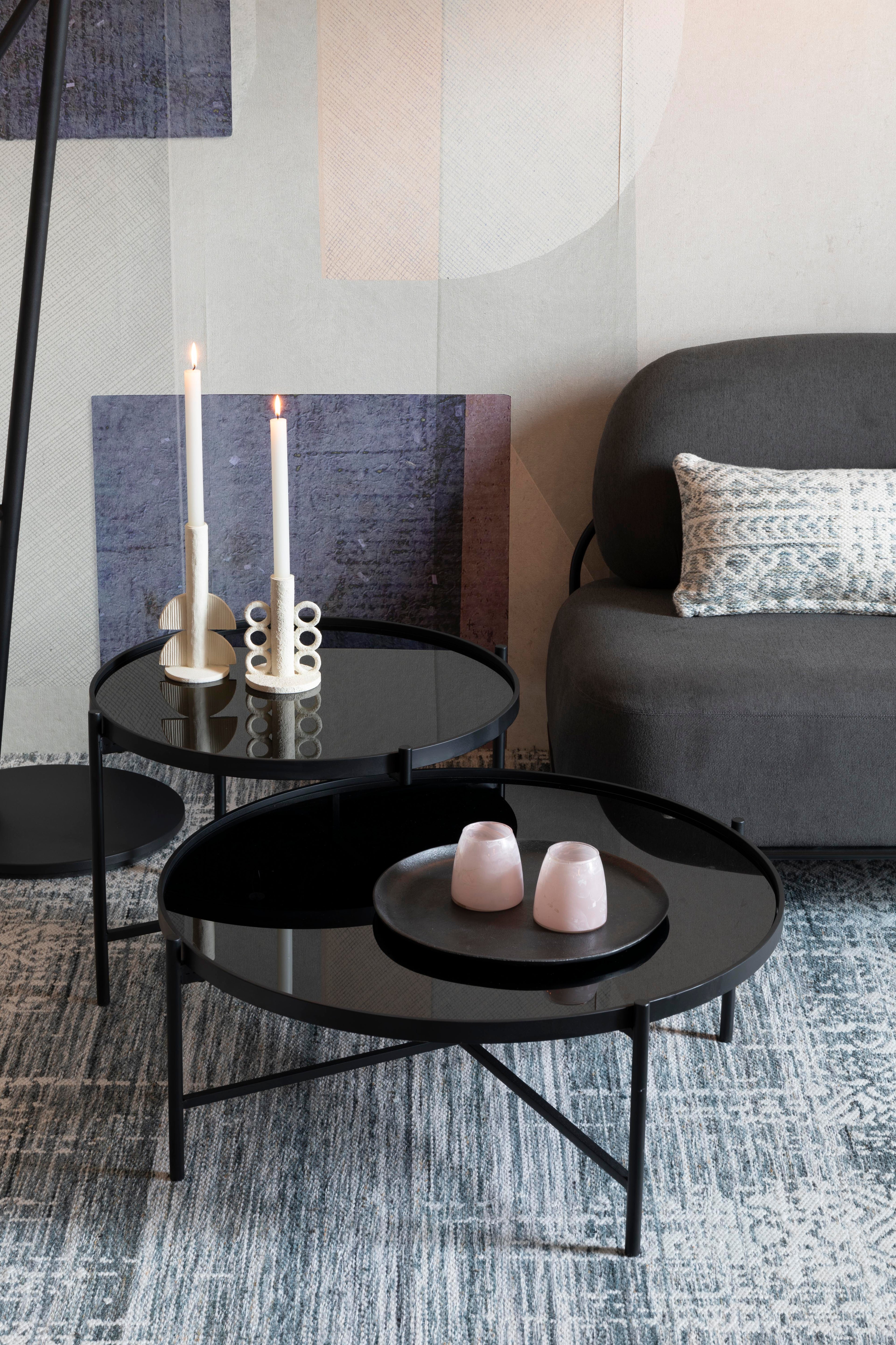 Li - Table Basse - Verre - Noir