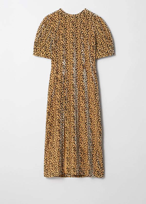 Robe Pa Acelia En Velours Jaune - Robe De Soirée