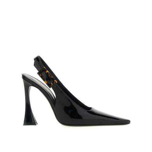 Escarpins - Saint Laurent 'Dune' Leather Slingback - Black