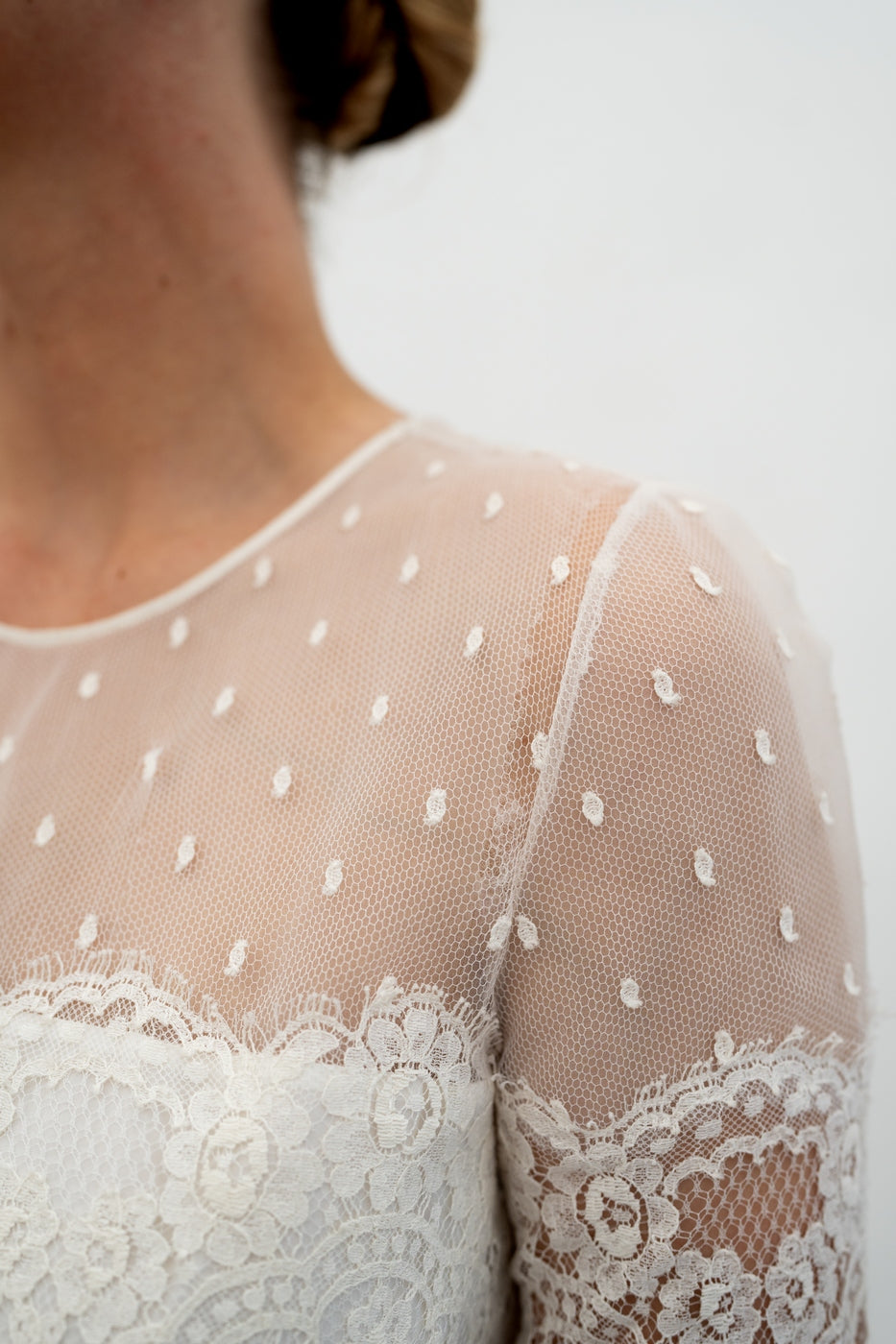 Abito Da Sposa Folk Con Volant - Bianco Seta