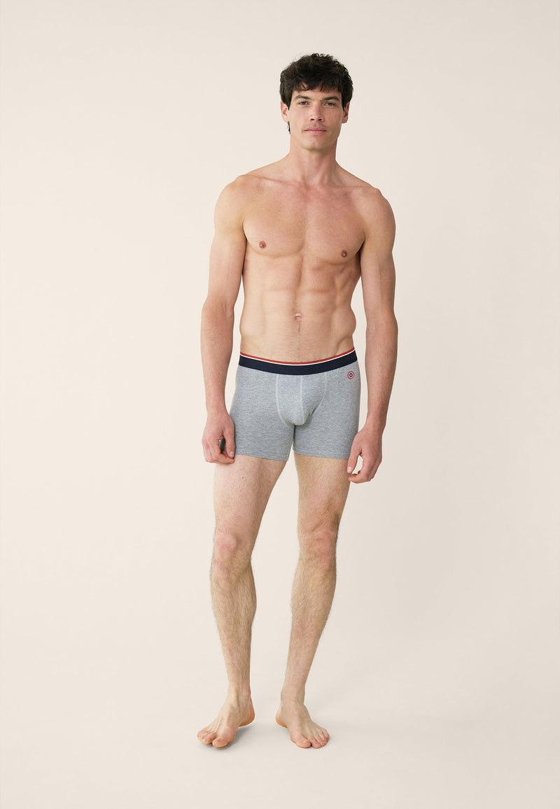 Boxer Long Gris En Coton - Michel Gris