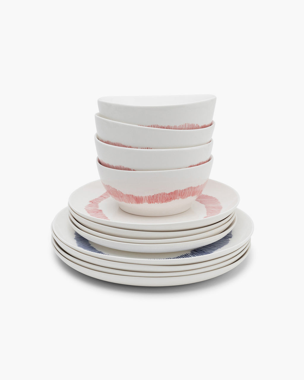 Feast - Coffret De Démarrage 12 Pièces - Grès - Blanc Stripes