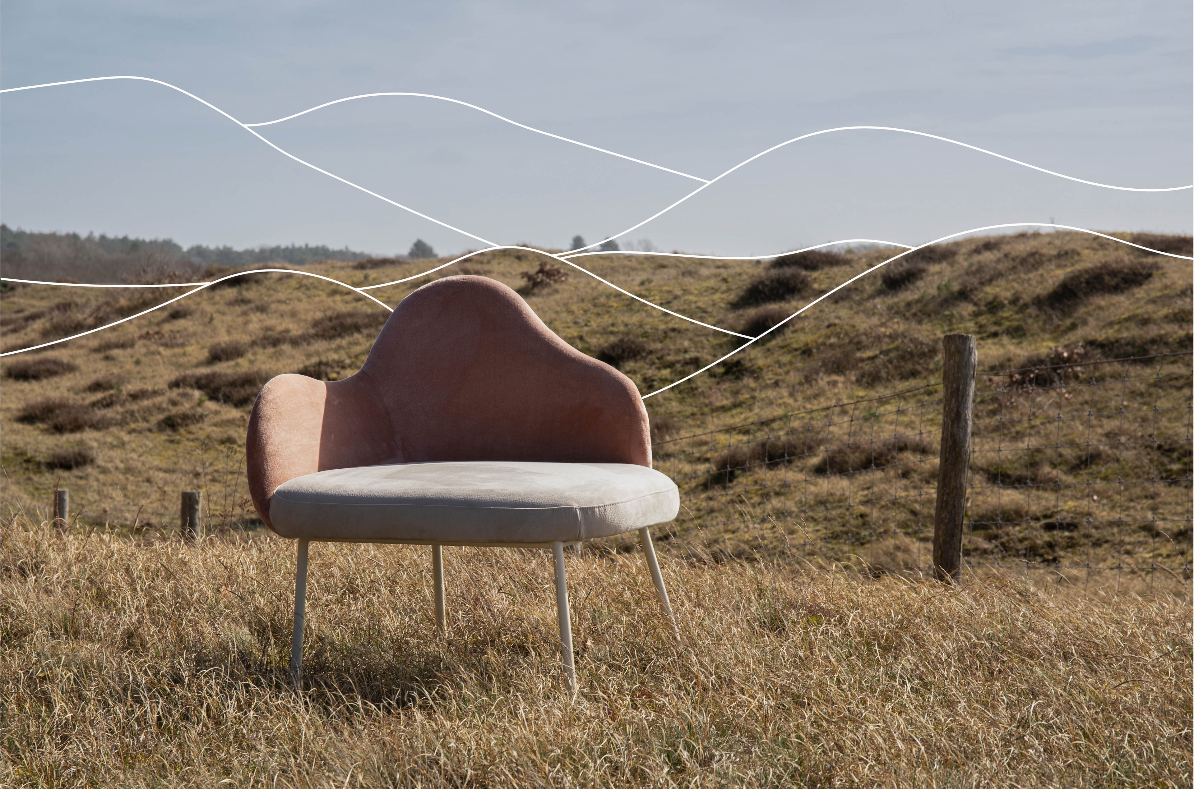 Friuli - Lounge Armchair - Fabric - Pink