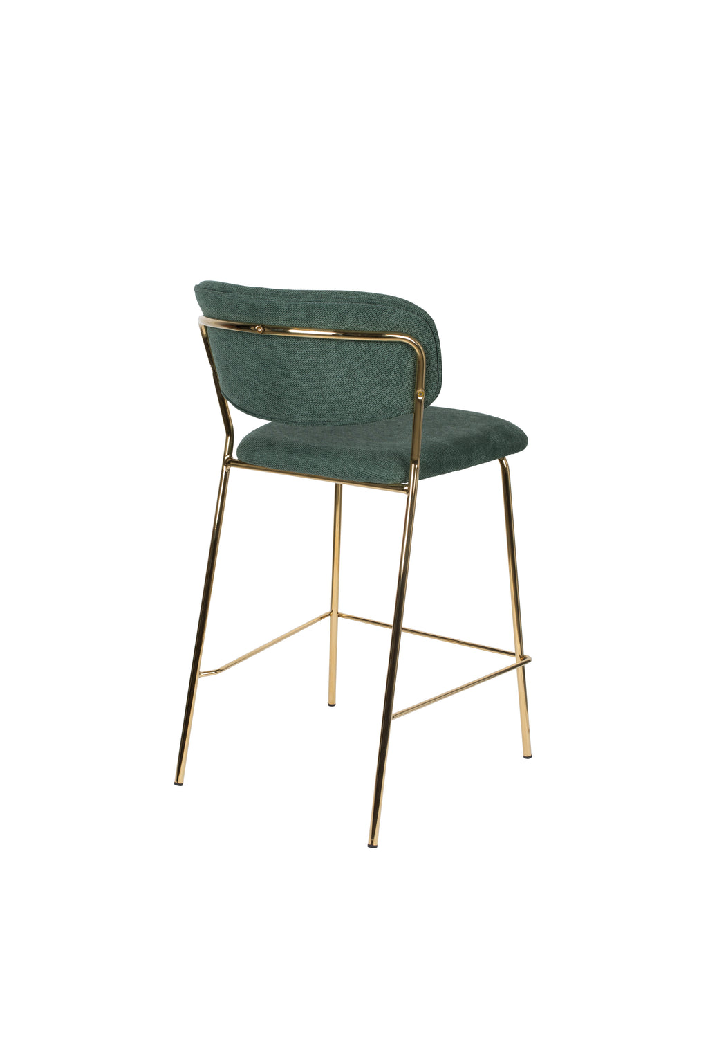 Jolien - Tabouret De Bar & De Comptoir - Tissu - Doré/Vert Foncé