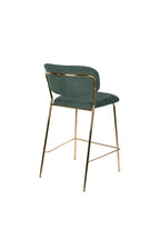 Jolien - Tabouret De Bar & De Comptoir - Tissu - Doré/Vert Foncé