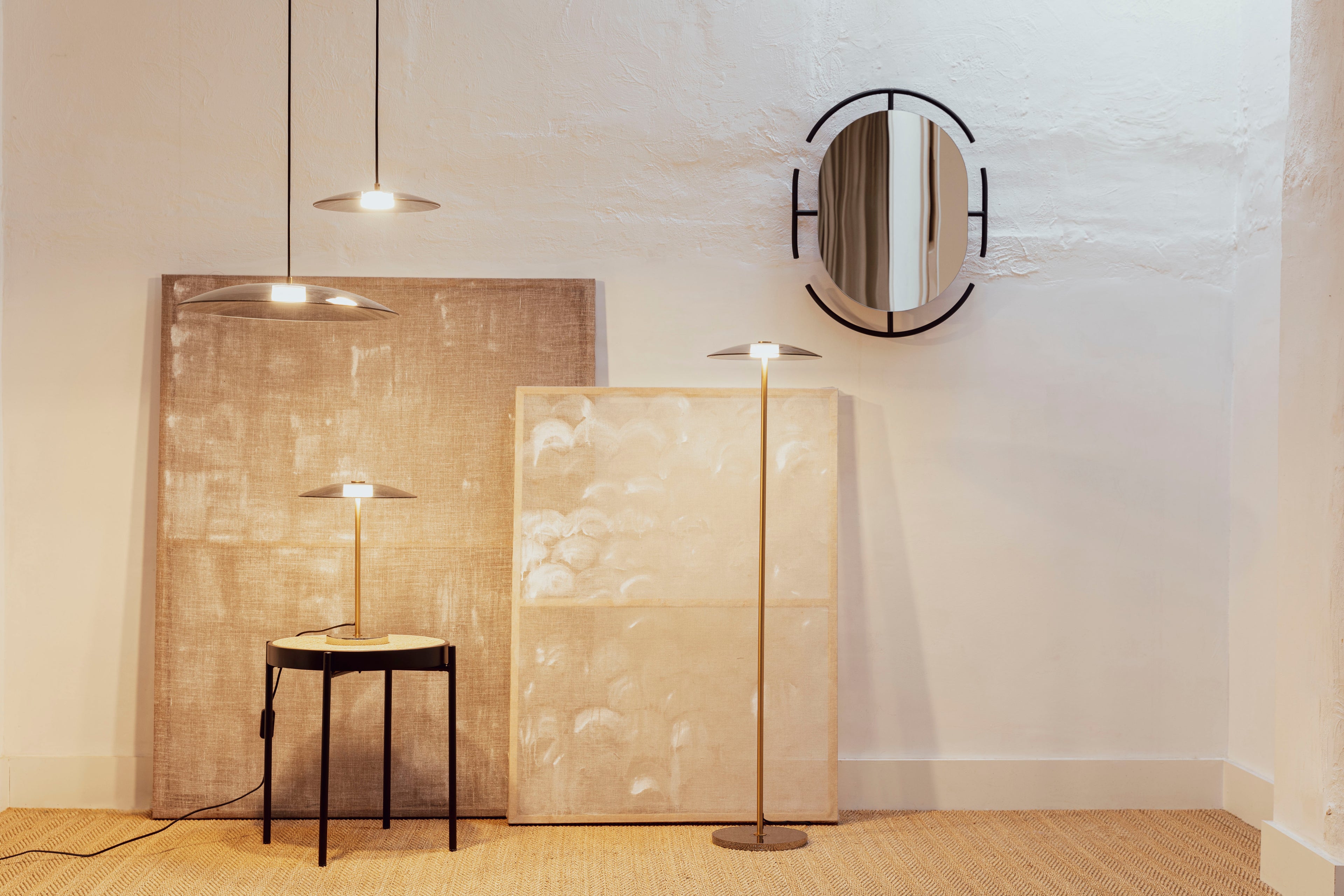 Float - Floor lamp - Tempered glass - Gold