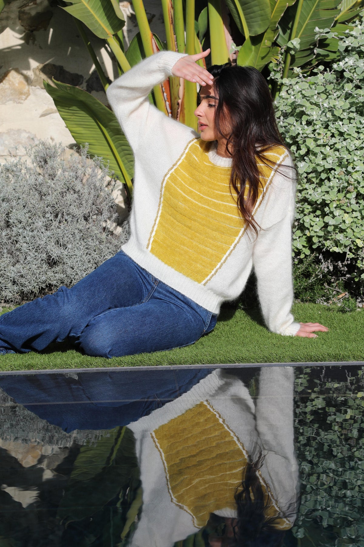 Pull Petra Naturel Et Palmier