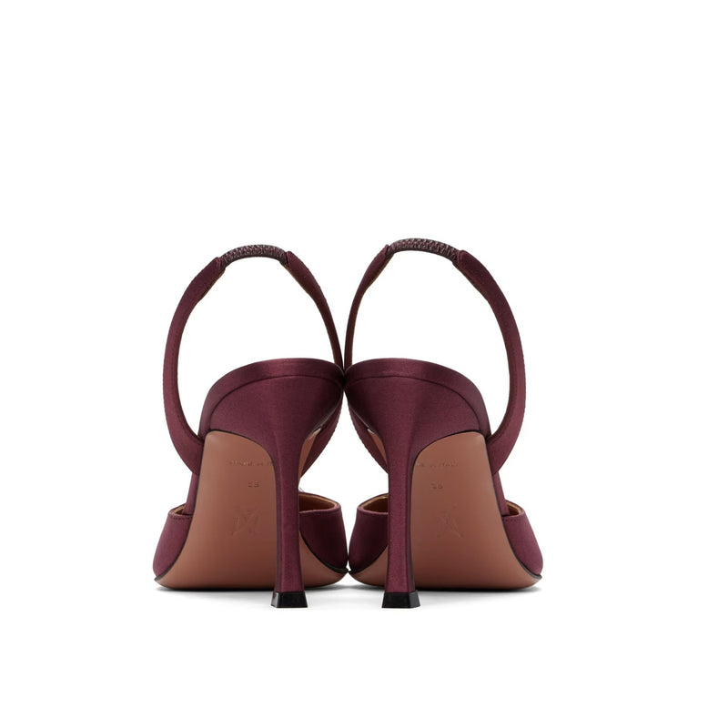 Escarpins - Amina Muaddi Camelia Sling 90 Satin - Bordeaux