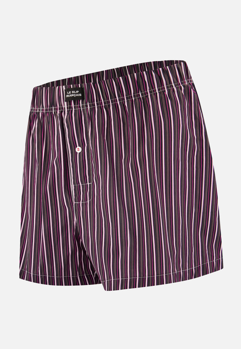 Caleçon Matelas Fuchsia À Rayures En Coton - Jacques Rayures Matelas Fuchsia