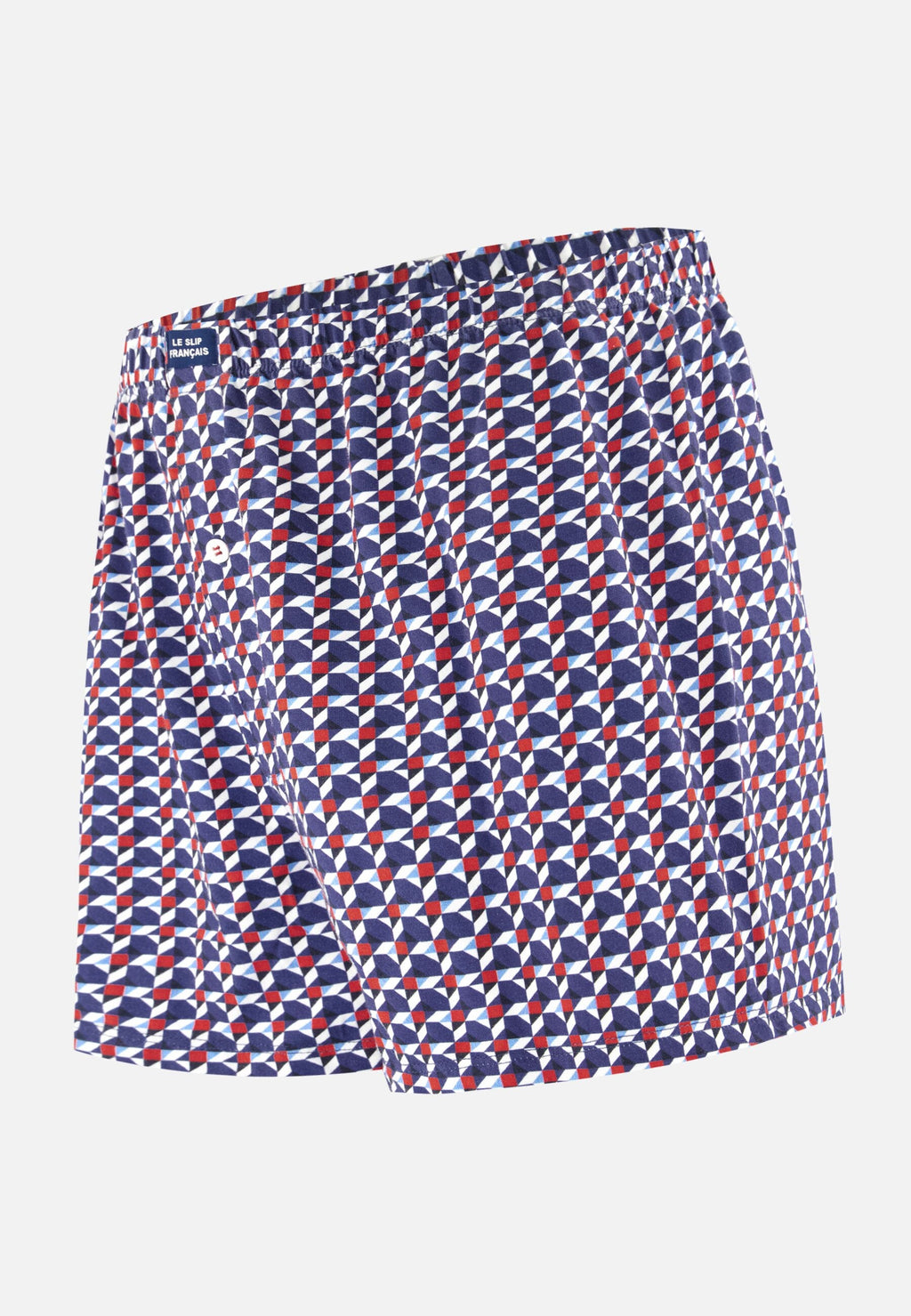 Boxer Fredo Puzzle in Jersey di Cotone - Blu Acciaio