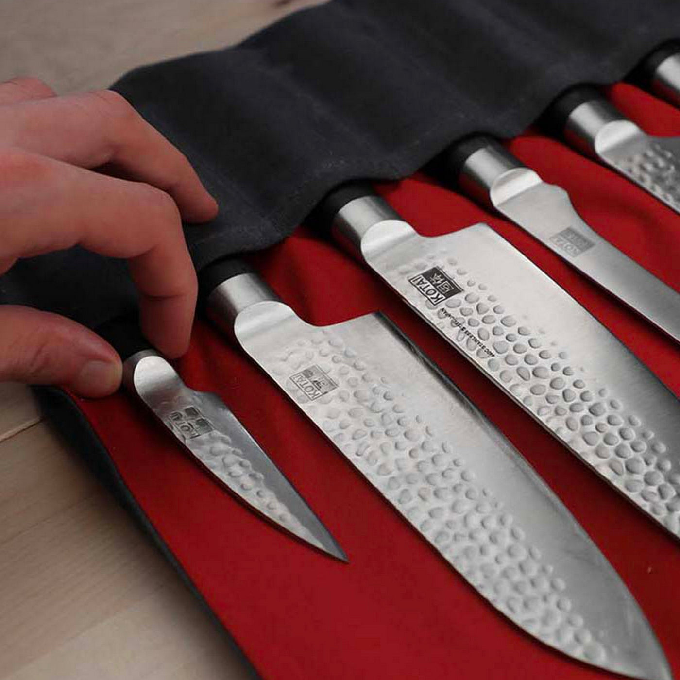 Knife Case - Leather Flower & Canvas