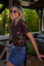Blouse Brodée Zac - Chocolat