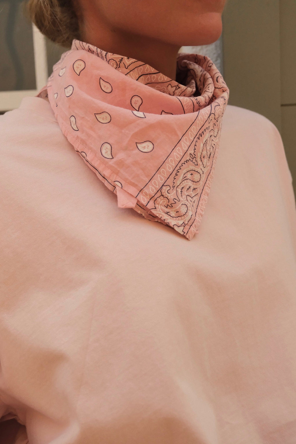 Foulard bandana rose clair