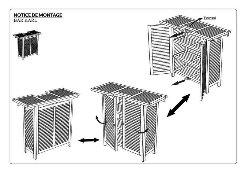 Fun - Bar De Jardin - Teck - Marron