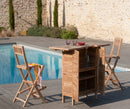 Fun - Tabouret Bar De Jardin - Teck - Marron