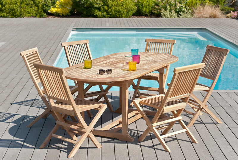 Fun - Salon De Jardin - Teck - Marron