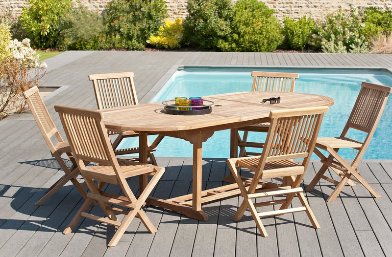 Fun - Salon De Jardin - Teck - Marron