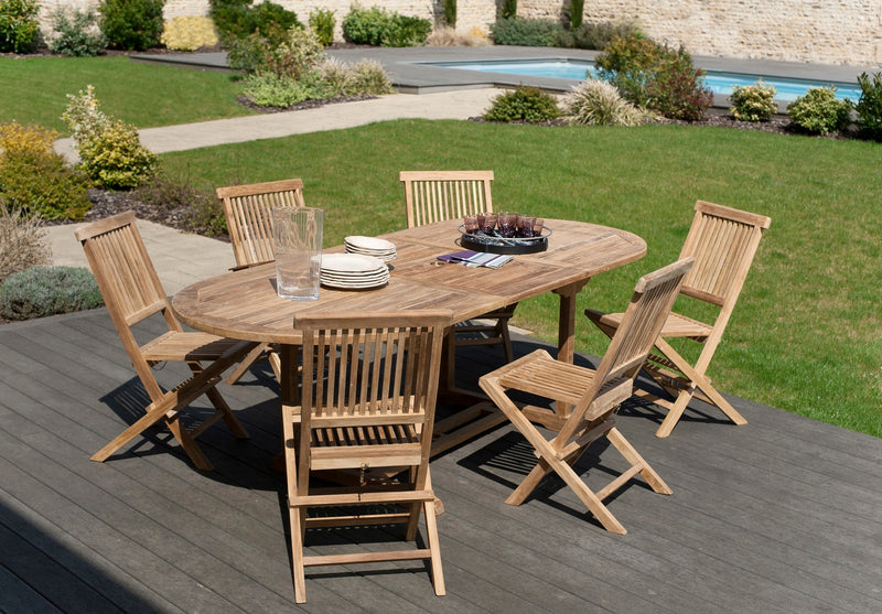 Fun - Salon De Jardin - Teck - Marron