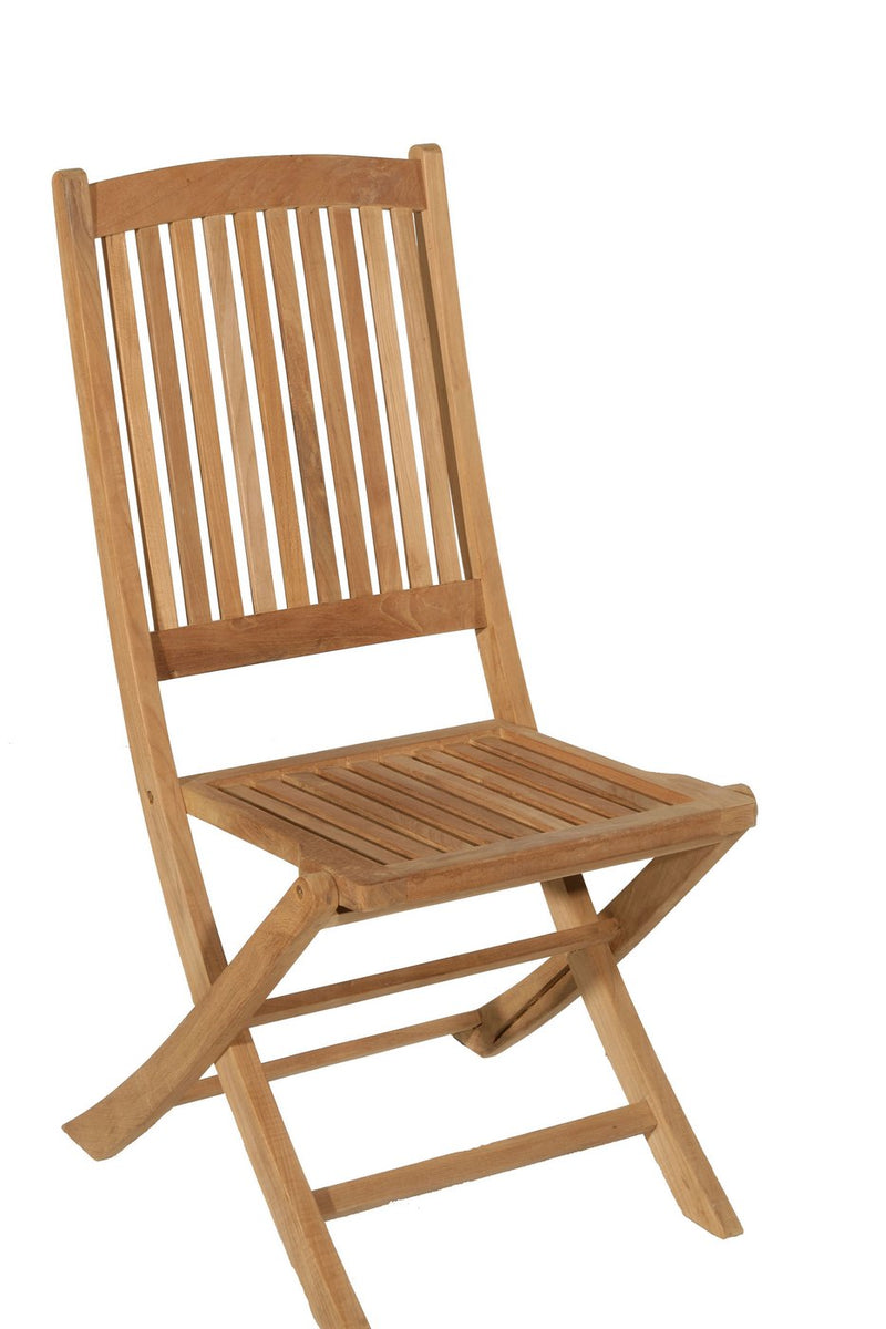 Fun - Lot De 2 Chaises Jardin - Teck - Marron