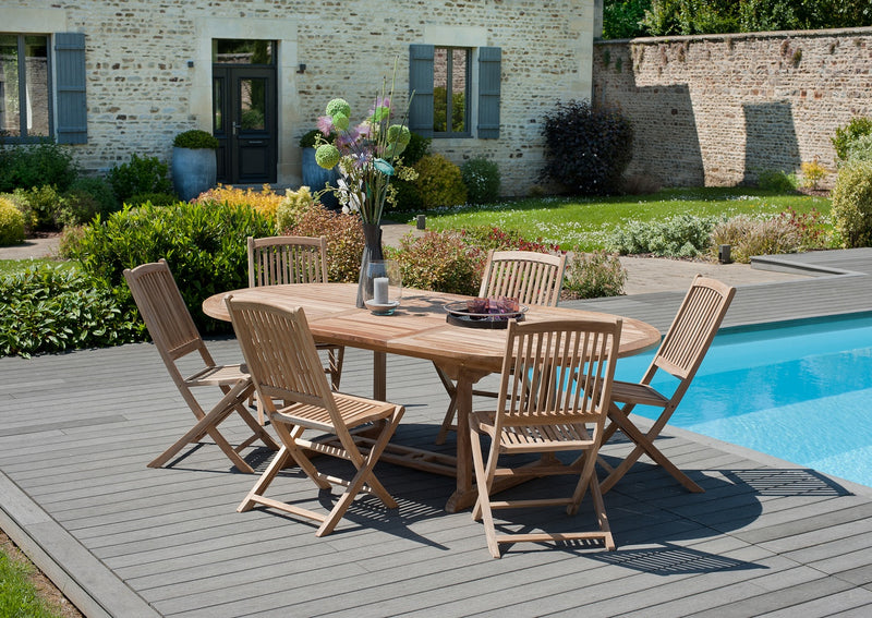 Fun - Lot De 2 Chaises Jardin - Teck - Marron