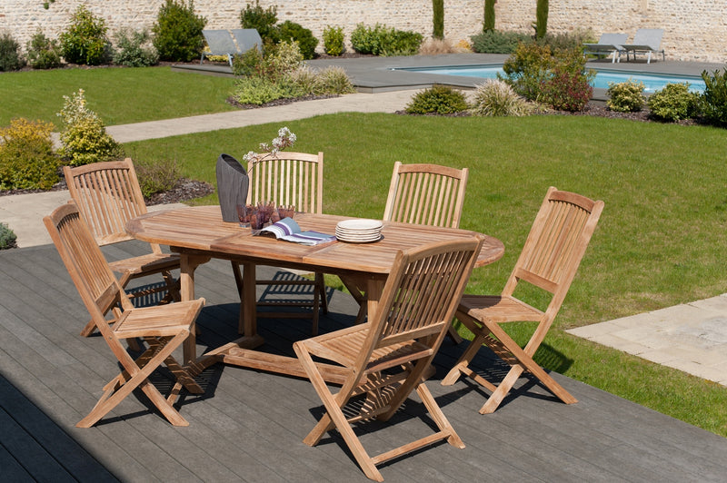 Fun - Lot De 2 Chaises Jardin - Teck - Marron