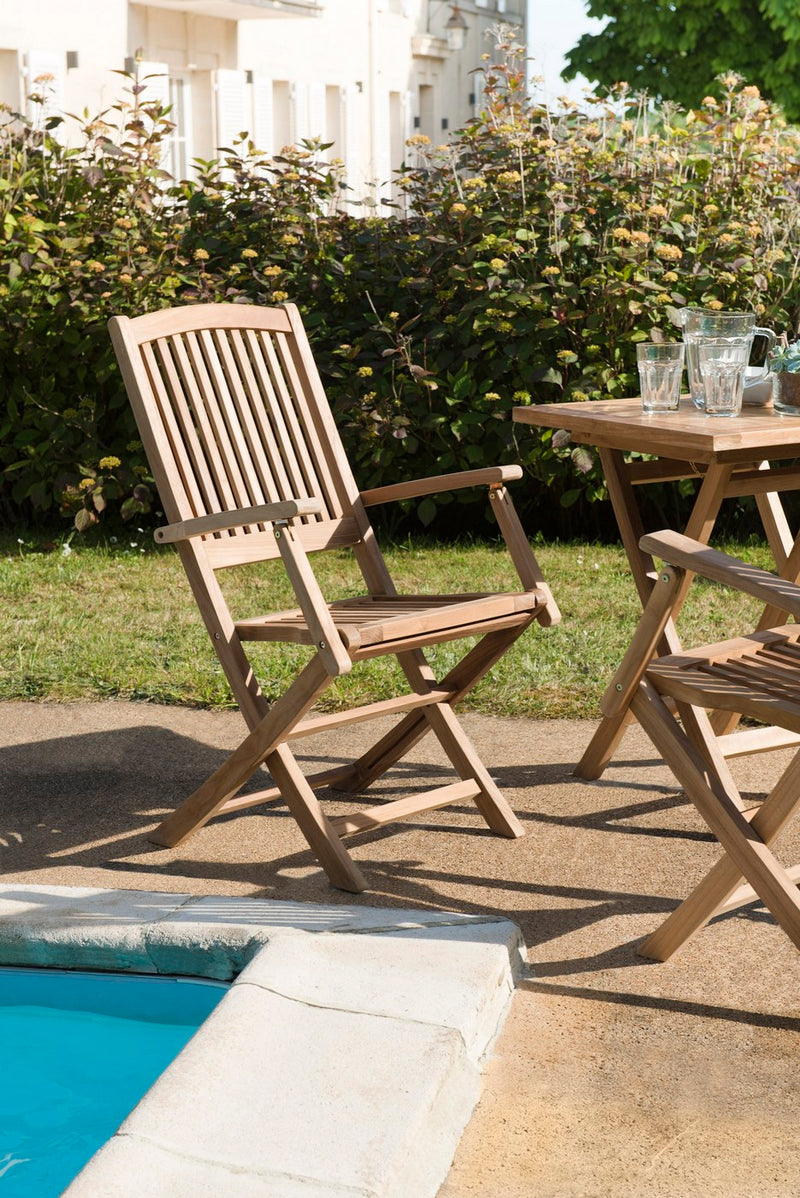 Fun - Lot De 2 Fauteuils Jardin - Teck - Marron