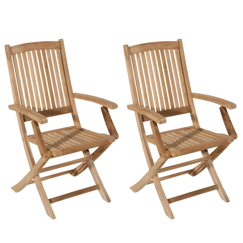 Fun - Lot De 2 Fauteuils Jardin - Teck - Marron