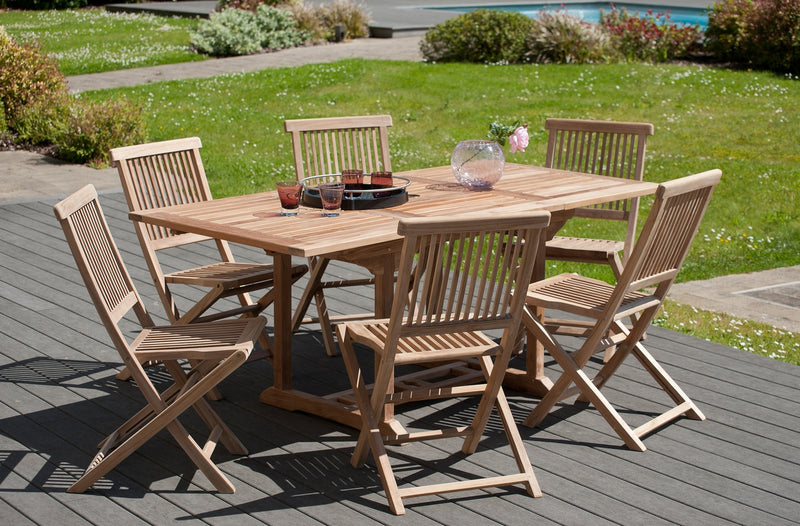 Fun - Lot De 2 Chaises Jardin - Teck - Marron