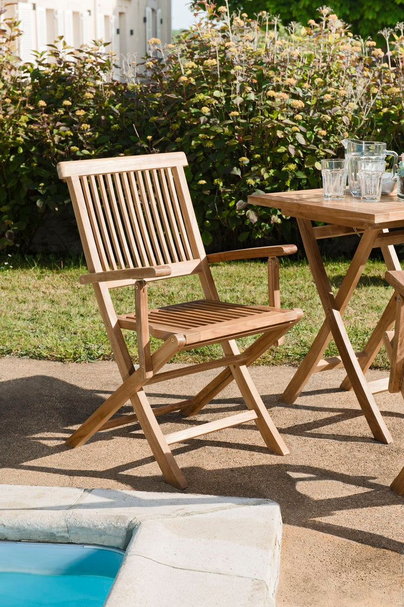 Fun - Lot De 2 Fauteuils Jardin - Teck - Marron
