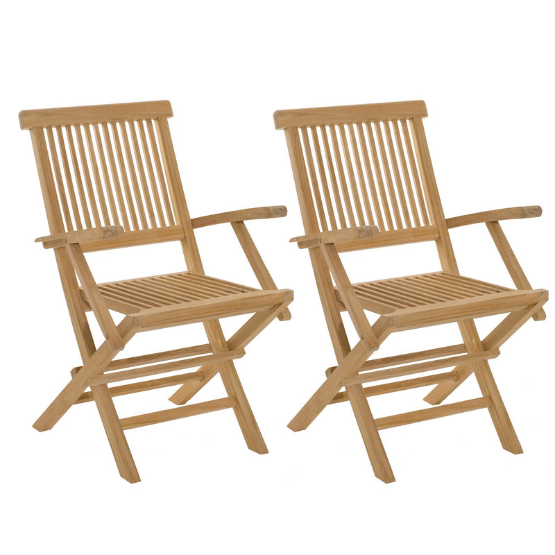 Fun - Lot De 2 Fauteuils Jardin - Teck - Marron