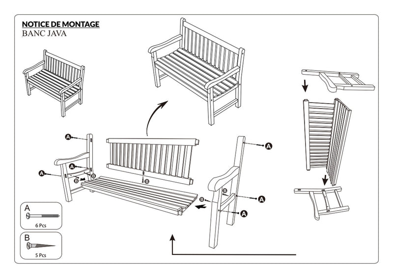 Fun - Banc De Jardin - Teck - Marron