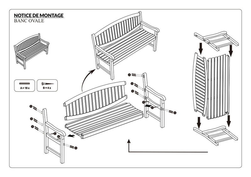 Fun - Banc De Jardin - Teck - Marron