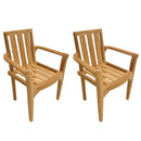 Fun - Lot De 2 Fauteuils Jardin - Teck - Marron