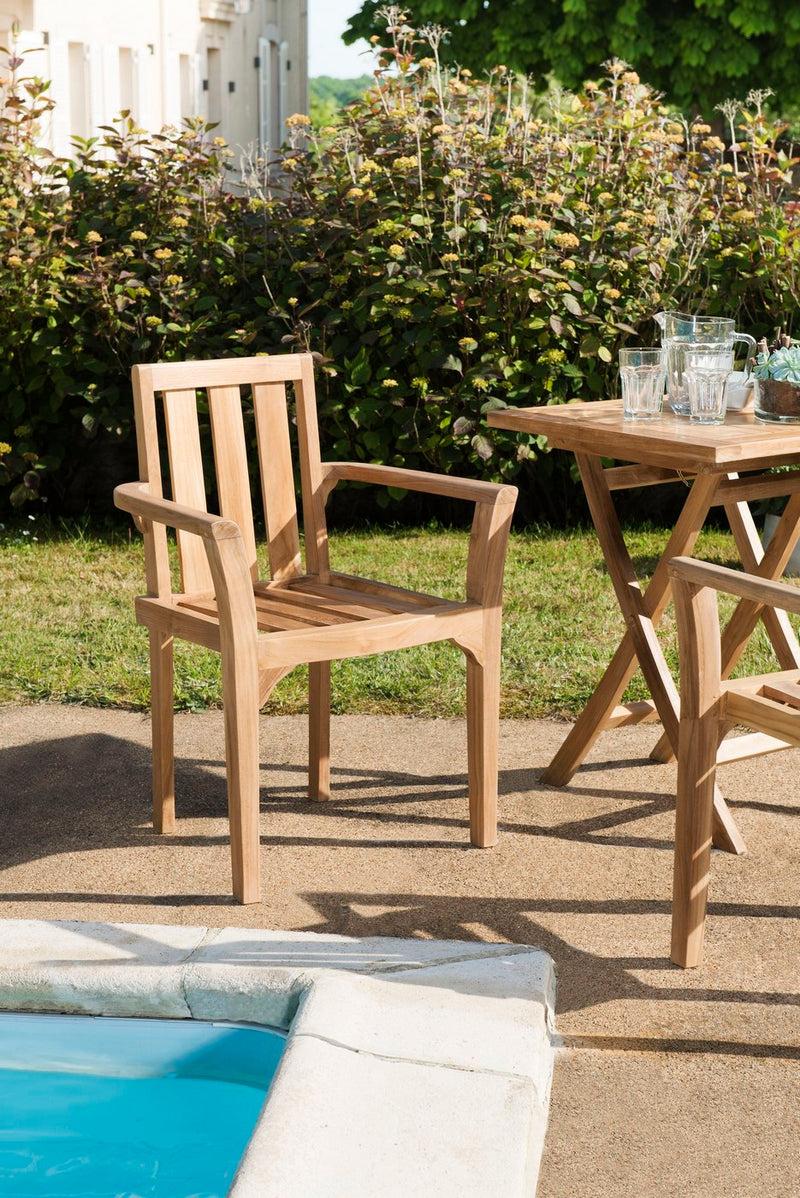 Fun - Lot De 2 Fauteuils Jardin - Teck - Marron