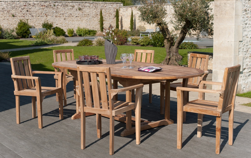Fun - Lot De 2 Fauteuils Jardin - Teck - Marron