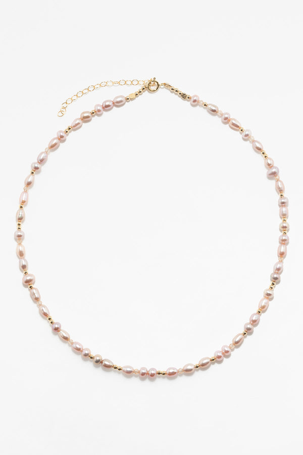Halskette Grain De Riz - Rosa Zuchtperle