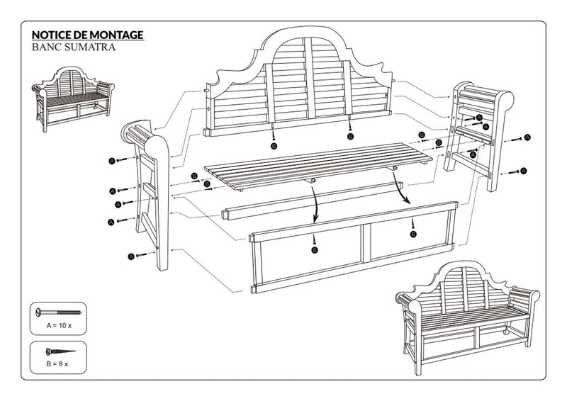 Fun - Banc De Jardin - Teck - Marron