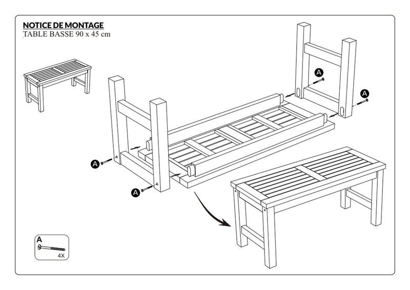 Fun - Table Basse De Jardin - Teck - Marron
