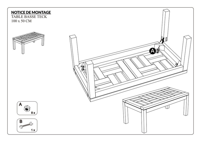 Fun - Table Basse De Jardin - Teck - Marron
