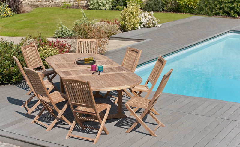 Fun - Salon De Jardin - Teck - Marron