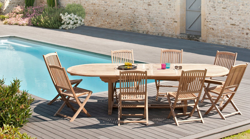 Fun - Salon De Jardin - Teck - Marron