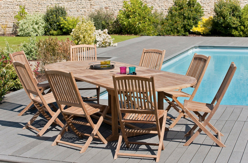 Fun - Salon De Jardin - Teck - Marron