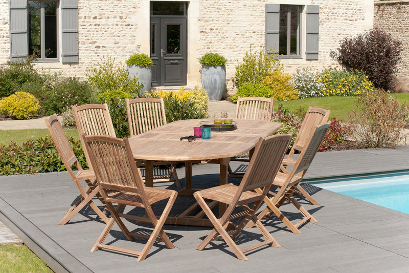 Fun - Salon De Jardin - Teck - Marron