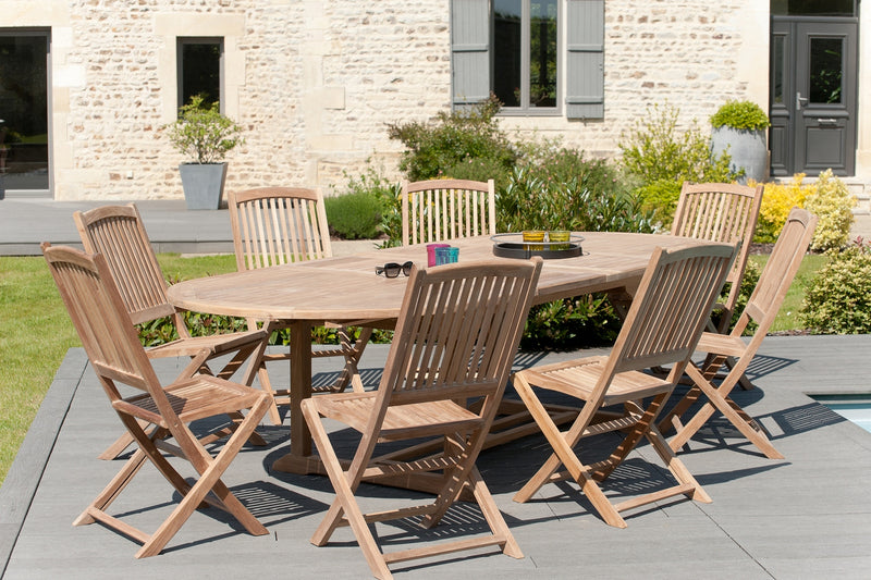 Fun - Salon De Jardin - Teck - Marron