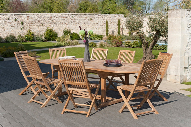 Fun - Salon De Jardin - Teck - Marron