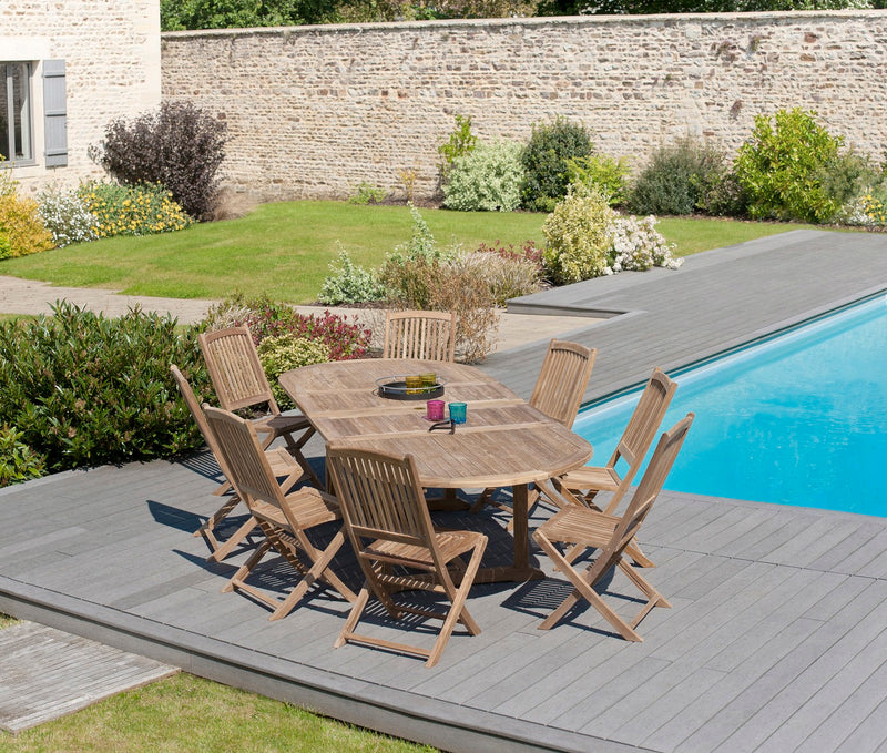 Fun - Salon De Jardin - Teck - Marron