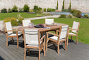 Fun - Lot De 2 Fauteuils Jardin - Teck / Textilène - Marron/Blanc
